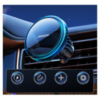 Joyroom car phone holder with 15W Qi inductive charger (MagSafe compatible) for air vent, silver (JR-ZS291)