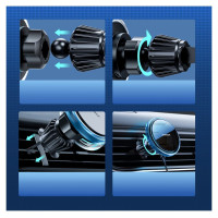 Joyroom car phone holder with 15W Qi inductive charger (MagSafe compatible) for air vent, silver (JR-ZS291)