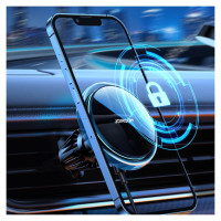 Joyroom car phone holder with 15W Qi inductive charger (MagSafe compatible) for air vent, silver (JR-ZS291)