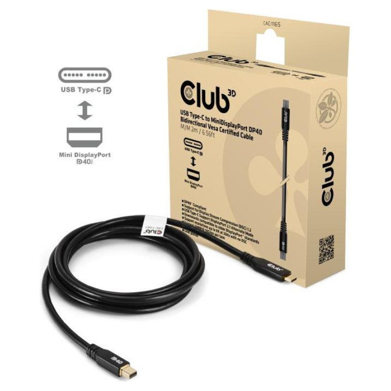 Club3D CABLE USB-C TO MINI DP 1.2M/M/M CAC-1561 CLUB3D