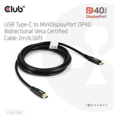 Club3D CABLE USB-C TO MINI DP 1.2M/M/M CAC-1561 CLUB3D