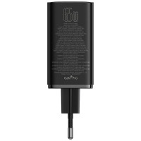 Baseus GaN6 Pro Charger 65W 2 x USB-C 2 x USB-A with Black USB-C Cable 100W 1m - Black
