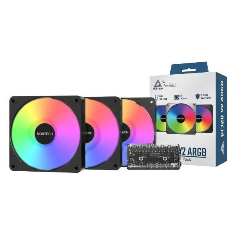 Montech CASE FAN 120MM GF120 V2/ARGB PWM 3I1(B) MONTECH