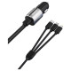 Dudao 3in1 USB car charger 3,4 A built-in cable Lightning / USB Type C / micro USB black (R5ProN black)