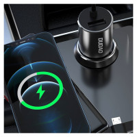 Dudao 3in1 USB car charger 3,4 A built-in cable Lightning / USB Type C / micro USB black (R5ProN black)