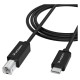 Wozinsky WKDDY2S USB-B - USB-C Cable 2m - Black