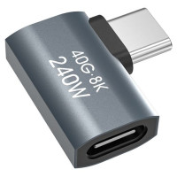 Wozinsky Przejściówka kątowa boczna Wozinsky WPKB-01 USB-C - USB-C 40Gb/s 240W 8K OTG - szara