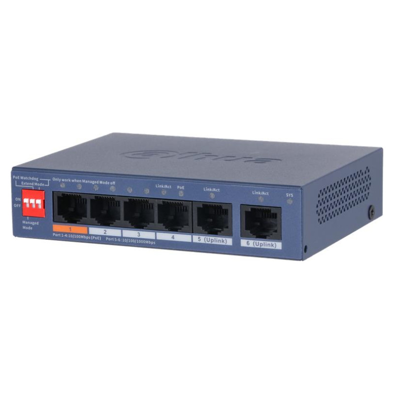 Dahua Switch|DAHUA|DH-CS4006-4ET2GT-60|Type L2|PoE ports 4|CS4006-4ET2GT-60