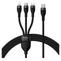 Baseus Flash Series II cable USB Type C - USB Type C / Lightning / micro USB 100 W 1.5 m black (CASS030201)