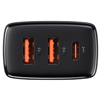Baseus [AFTER RETURN] Baseus Compact quick charger 2x USB / USB Type C 30W 3A Power Delivery Quick Charge black (CCXJ-E01)