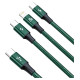 Baseus Rapid Series 3in1 USB-C - USB-C / Lightning / micro USB cable 20W PD 1.5m - green