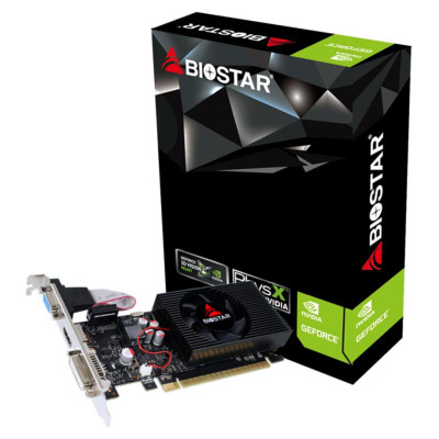 Biostar Graphics Card|BIOSTAR|NVIDIA GeForce GT 730|4 GB|DDR3|128 bit|PCIE 2.0 16x|Memory 1333 MHz|GPU 730 MHz|Single Slot Fansink|1x15pin D-sub|1xDVI-D|1xHDMI|VN7313TH41