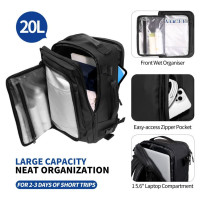 Tech-Protect Defender S50 Backpack for Ryanair & Wizzar, 20L Laptop - Black