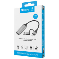 Sandberg 136-70 HDMI Capture Link to USB-C/A
