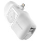 Wozinsky WF16-YLS 5000mAh 15W Lightning Mini Power Bank with Built-in USB-C Cable and Apple Watch Charger - White