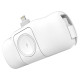 Wozinsky WF16-YLS 5000mAh 15W Lightning Mini Power Bank with Built-in USB-C Cable and Apple Watch Charger - White