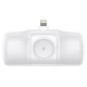 Wozinsky WF16-YLS 5000mAh 15W Lightning Mini Power Bank with Built-in USB-C Cable and Apple Watch Charger - White