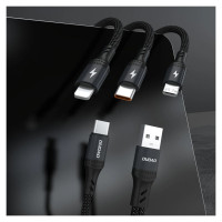 Dudao L3W USB-A/USB-C to Lightning/USB-C/MicroUSB 66W Cable - Black
