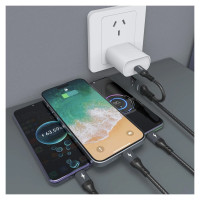 Dudao L3W USB-A/USB-C to Lightning/USB-C/MicroUSB 66W Cable - Black