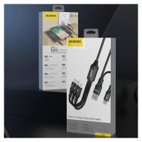 Dudao L3W USB-A/USB-C to Lightning/USB-C/MicroUSB 66W Cable - Black