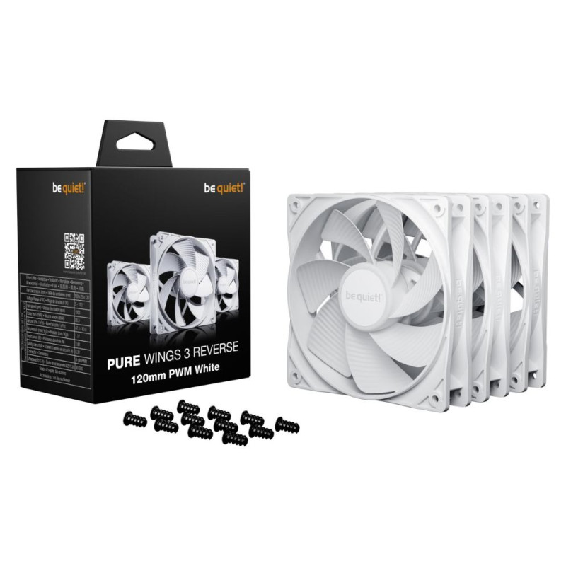 Be Quiet CASE FAN 120MM PURE WINGS 3/PWM WHT 3-PACK BL136 BE QUIET