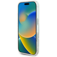 Guess IML Rhinestones MagSafe Case for iPhone 16 Plus - White