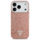 Guess Glitter Triangle Logo MagSafe Case for iPhone 17 Pro - Pink