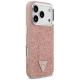 Guess Glitter Triangle Logo MagSafe Case for iPhone 17 Pro - Pink