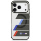 BMW M IML Metal Buttons Tricolor Lines MagSafe Case for iPhone 17 Pro Max - Gray
