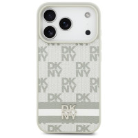 Dkny Checkered with Printed Stripes iPhone 17 Pro Case - Beige