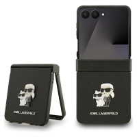 Karl Lagerfeld Saffiano Karl&Choupette Pin Case for Samsung Galaxy Z Flip 7 - Black