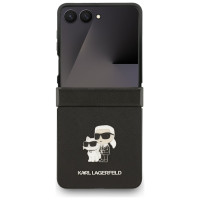 Karl Lagerfeld Saffiano Karl&Choupette Pin Case for Samsung Galaxy Z Flip 7 - Black