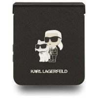 Karl Lagerfeld Saffiano Karl&Choupette Pin Case for Samsung Galaxy Z Flip 7 - Black