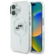 Karl Lagerfeld IML Metal Karl&Choupette Head MagSafe Case for iPhone 16 - White