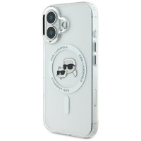Karl Lagerfeld IML Metal Karl&Choupette Head MagSafe Case for iPhone 16 - White