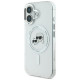 Karl Lagerfeld IML Metal Karl&Choupette Head MagSafe Case for iPhone 16 - White