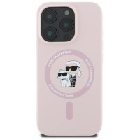 Karl Lagerfeld Silicone Karl&Choupette Heads MagSafe Case for iPhone 16 Pro Max - Pink