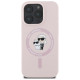 Karl Lagerfeld Silicone Karl&Choupette Heads MagSafe Case for iPhone 16 Pro Max - Pink