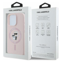 Karl Lagerfeld Silicone Karl&Choupette Heads MagSafe Case for iPhone 16 Pro Max - Pink