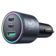 Joyroom JR-CCN07 145W Car Charger 2xUSB-C USB-A + 100W USB-C Cable - Dark Gray