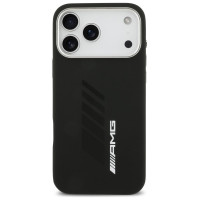 Mercedes AMG Silicone Oversize Rhombs MagSafe Case for iPhone 17 Pro Max - Black