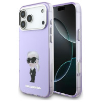 Karl Lagerfeld IML Aquarelle Karl & Choupette & Logo MagSafe Case for iPhone 17 Pro Max - Purple