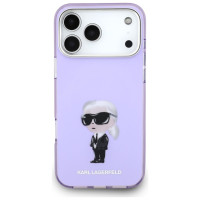 Karl Lagerfeld IML Aquarelle Karl & Choupette & Logo MagSafe Case for iPhone 17 Pro Max - Purple