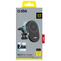 SBS Magnetic Holder with Qi2.2 25W Wireless Charger with Active Cooling - Black