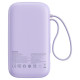 Baseus Qpow2 20000mAh 22.5W Powerbank with Dual Cable with Digital Display + Baseus Simple USB-C 3A Cable 0.3m (White) - Purple