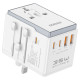 Dudao A35Pro 35W EU / UK / AUS / US / JP travel adapter 3x USB-C 2x USB-A - white