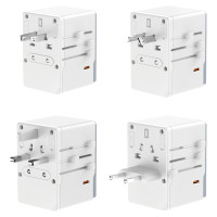 Dudao A35Pro 35W EU / UK / AUS / US / JP travel adapter 3x USB-C 2x USB-A - white