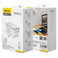 Dudao A35Pro 35W EU / UK / AUS / US / JP travel adapter 3x USB-C 2x USB-A - white
