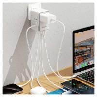 Dudao A35Pro 35W EU / UK / AUS / US / JP travel adapter 3x USB-C 2x USB-A - white