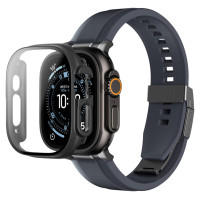 Amazingthing Radix Glass Screen Protector with Case for Apple Watch UItra 3 49mm - Black